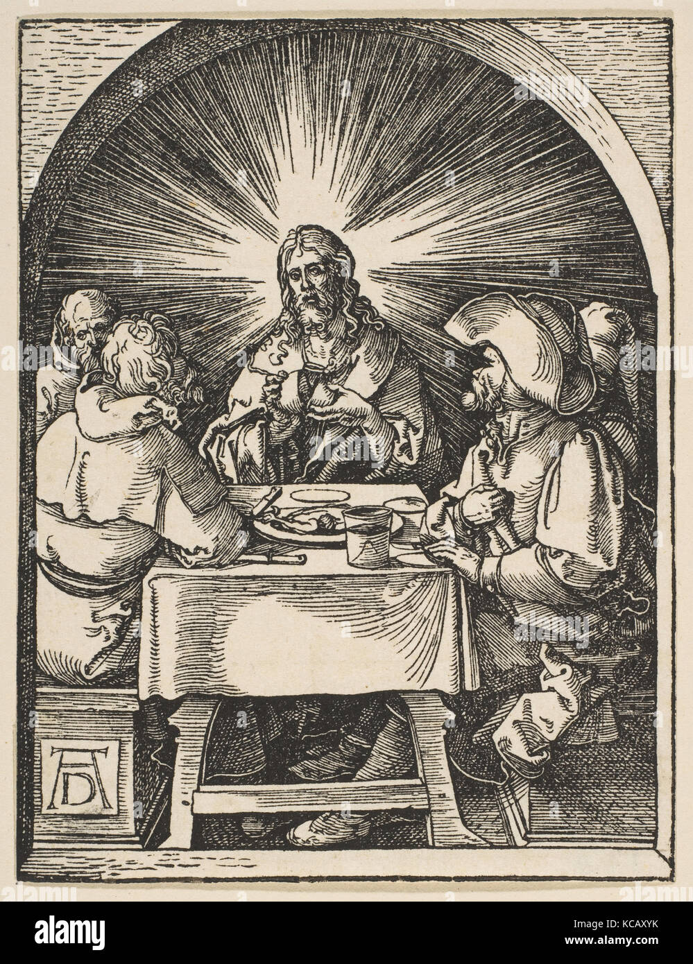 Le Christ à Emmaüs, de la petite Passion, Albrecht Dürer, ca. 1510 Banque D'Images
