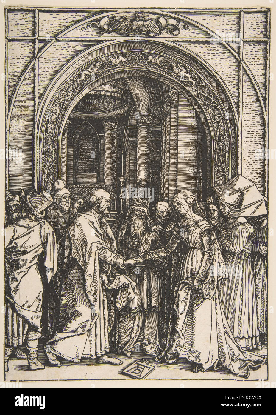 Les fiançailles de la Vierge, de la vie de la Vierge, Albrecht Dürer, ca. 1504 Banque D'Images