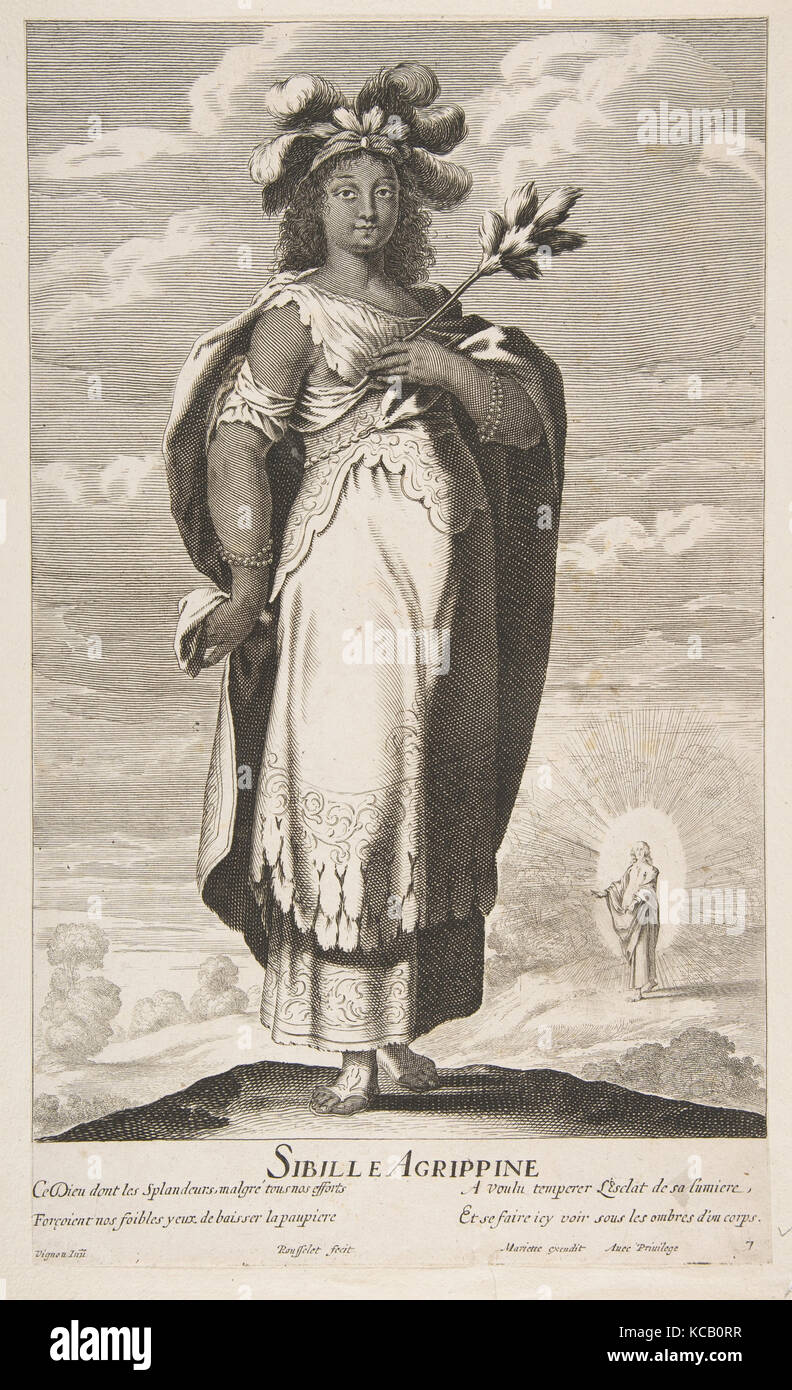 Sibylle Agrippa, ca. 1635, gravure (figure par Rousselet) et gravure (arrière-plan en bosse), feuille : 14 x 8 3/8 in. (35,5 x 21,2 Banque D'Images