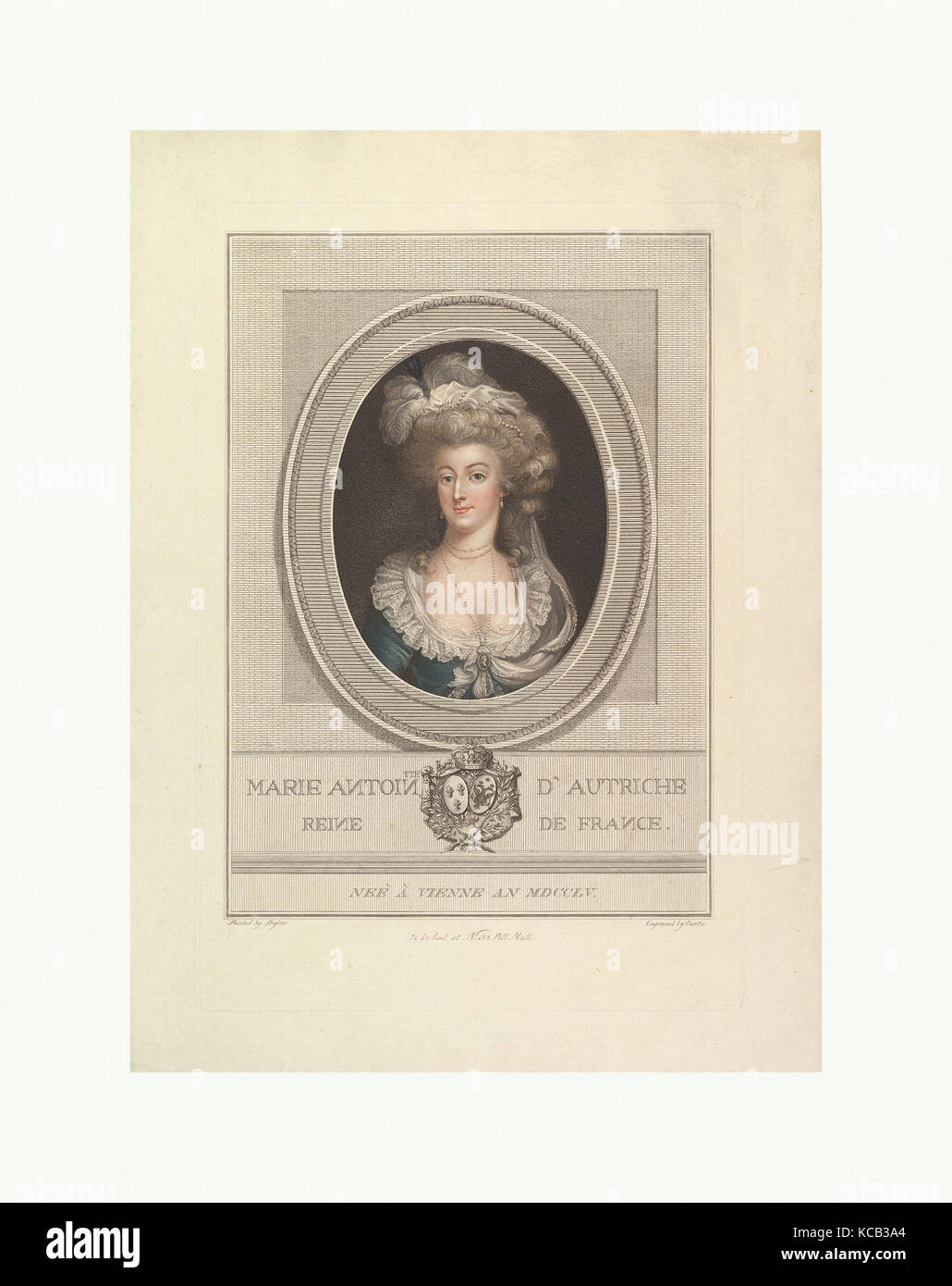 Portrait de Marie Antoinette, John Curtis, 1786-1800 Banque D'Images