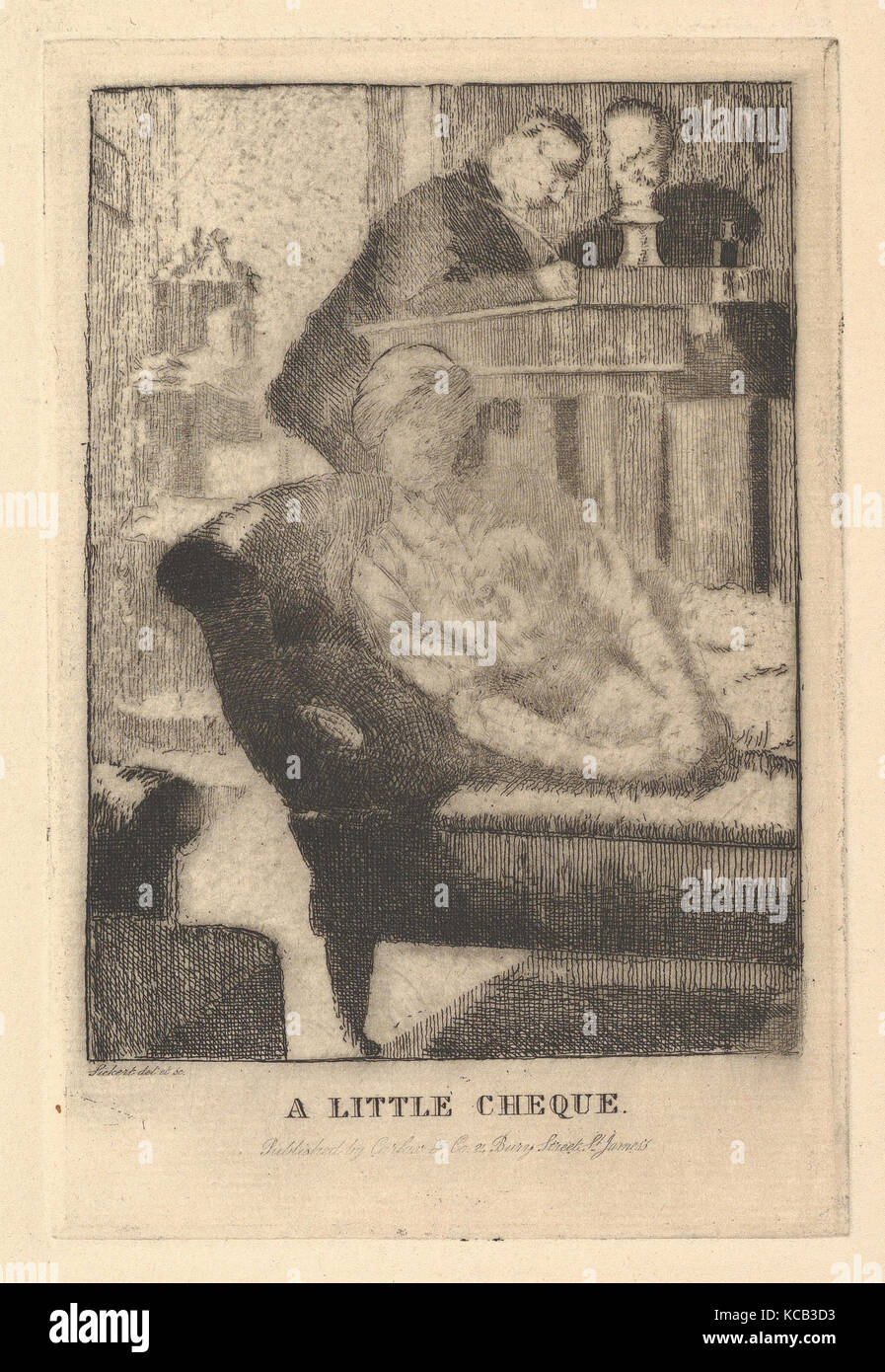Un petit chèque (la petite plaque), Walter Richard Sickert, 1915 Banque D'Images