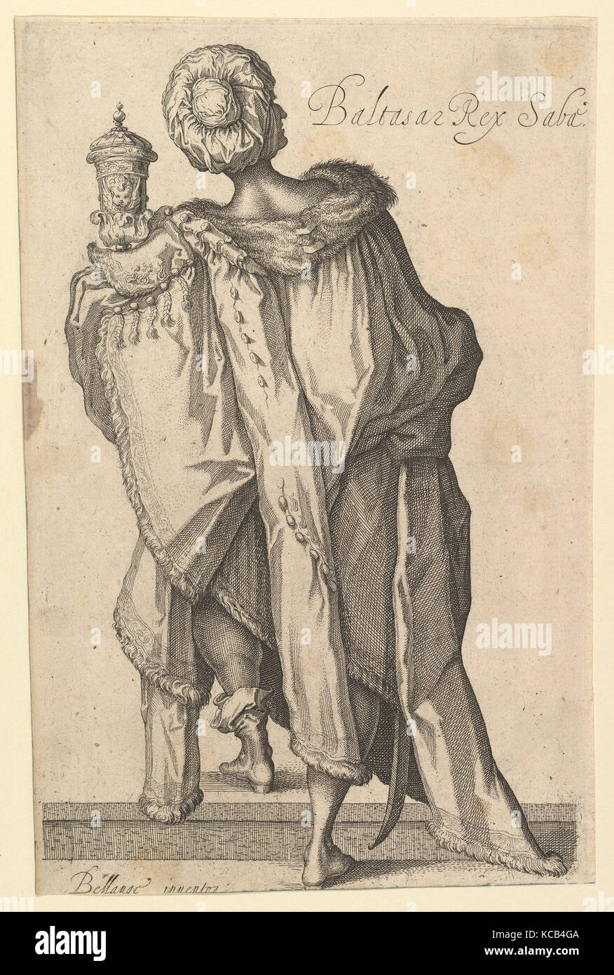 Balthasar, après la figure dans 'l'Adoration des Mages' par Jacques Bellange, Matthäus Merian l'Ancien, ca. 1615 Banque D'Images