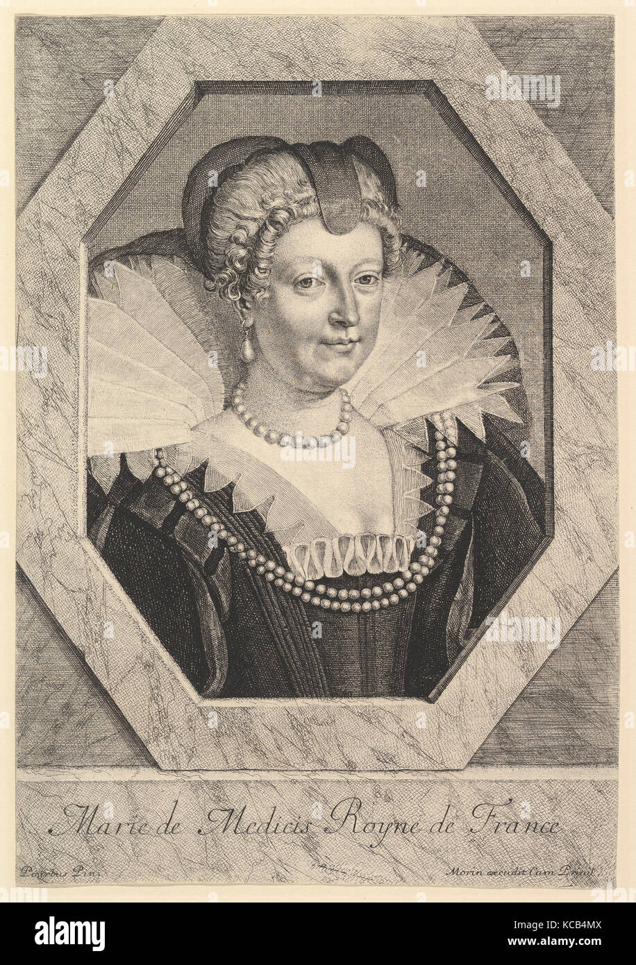 Marie de Médicis, reine de France, de gravure, de l'image : 12 x 8 5/16 in. (30,5 x 21,1 cm), Impressions, Jean Morin (français, Paris ca. 1605 Banque D'Images