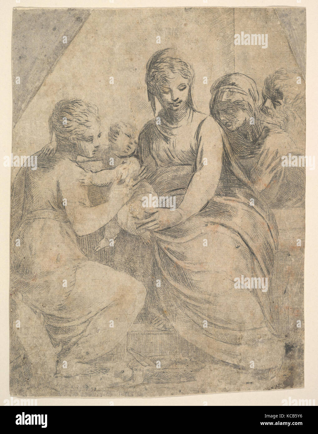 La Vierge à l'enfant accompagnée de saints, Andrea Schiavone, ca. 1540-50 Banque D'Images La Vierge à l'enfant accompagnée de saints, Andrea Schiavone, ca. 1540-50 Banque D'Images