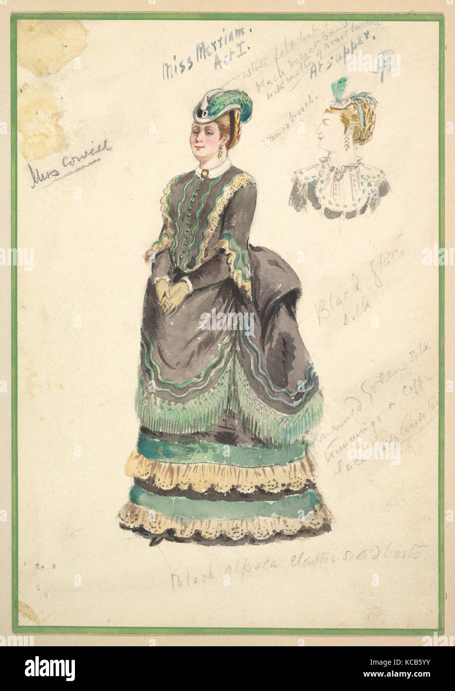 La conception de costumes pour "Miss Merriam' Act I, Percy Anderson, 1901 Banque D'Images