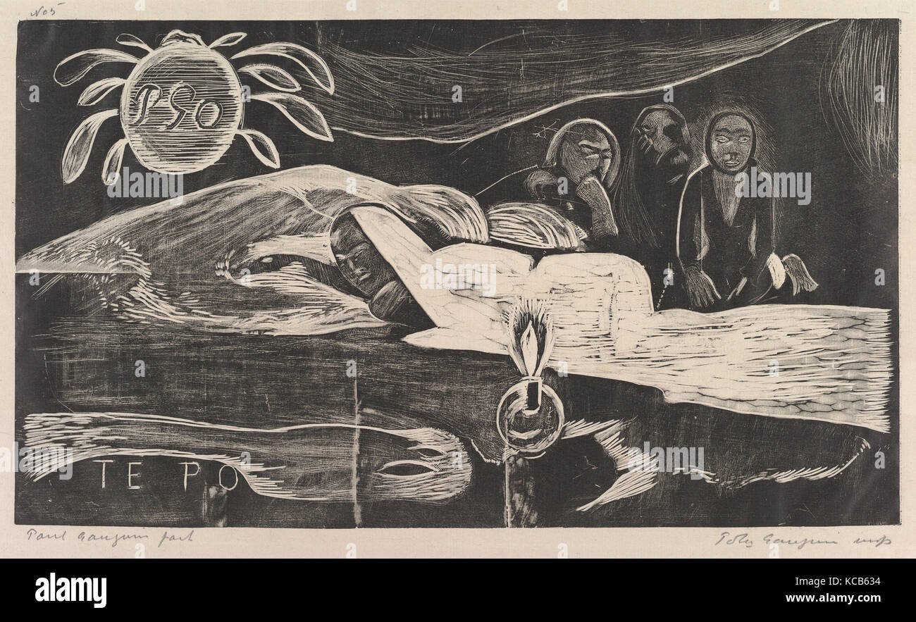 Te Po, 1893-1994, gravure sur bois, de l'état II, bloc : 8 x 14 1/16 in. (20,3 x 35,7 cm), d'imprimés, de Paul Gauguin (français, Paris 1848-1903 Banque D'Images