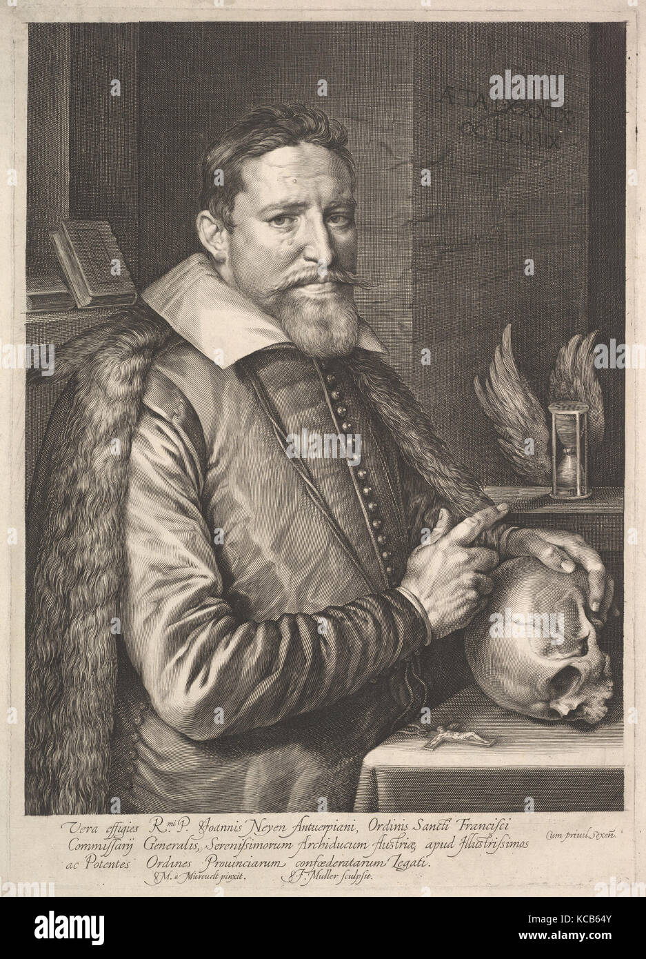 Portrait de Joannes Neyen, général de l'Ordre des Frères Mineurs, l'Ambassadeur à Trèves, Michiel Jansz. van Mierevelt, 1608 Banque D'Images