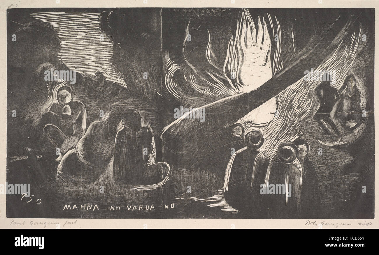 Le diable parle, 1893-1994, xylographie sur papier de Chine, 8 x 14 in. bloc, estampes, Paul Gauguin (français, Paris 1848-1903 Atuona, Hiva Banque D'Images
