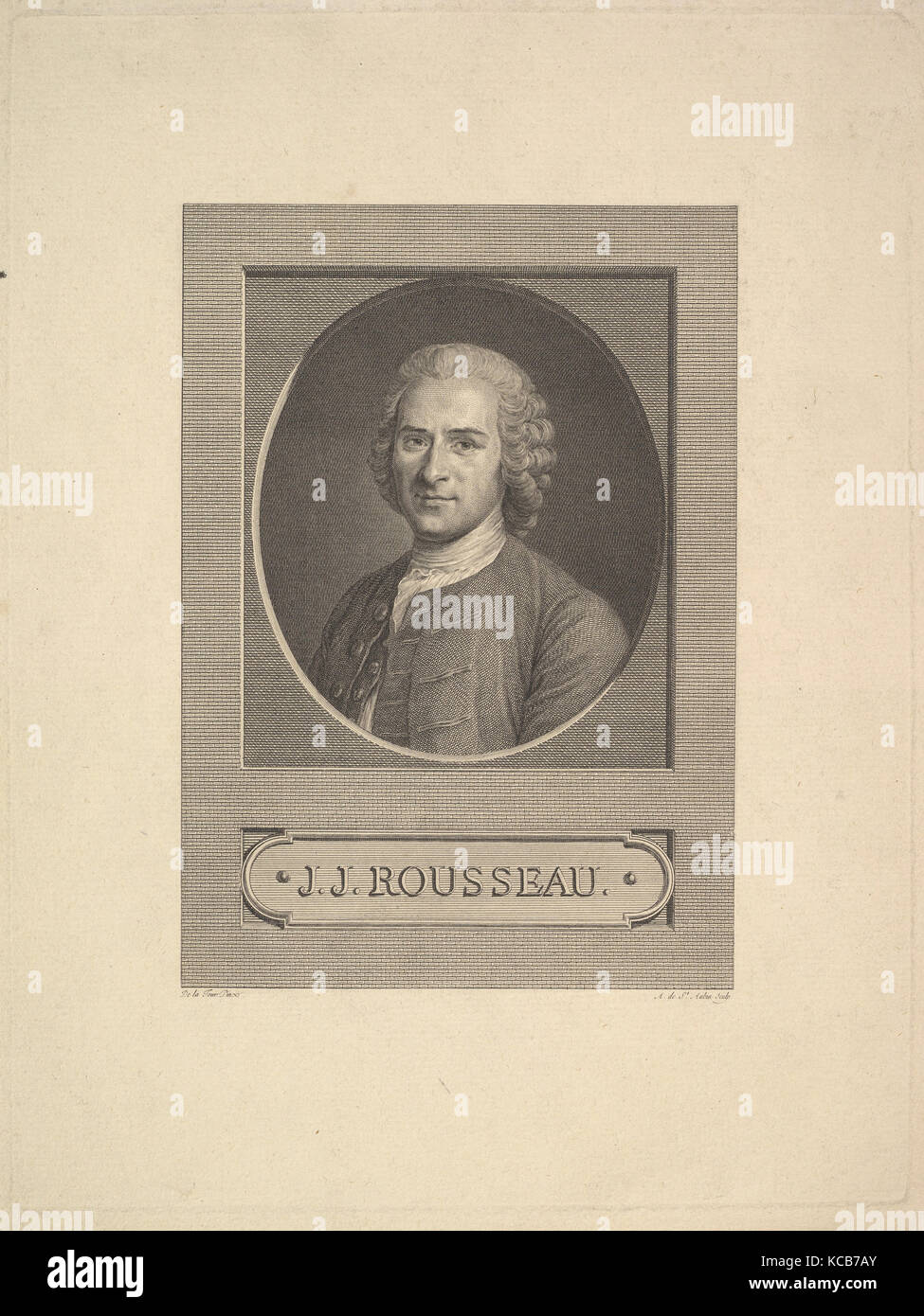 Portrait de Jean-Jacques Rousseau, Augustin de Saint-Aubin, 1777 Banque D'Images