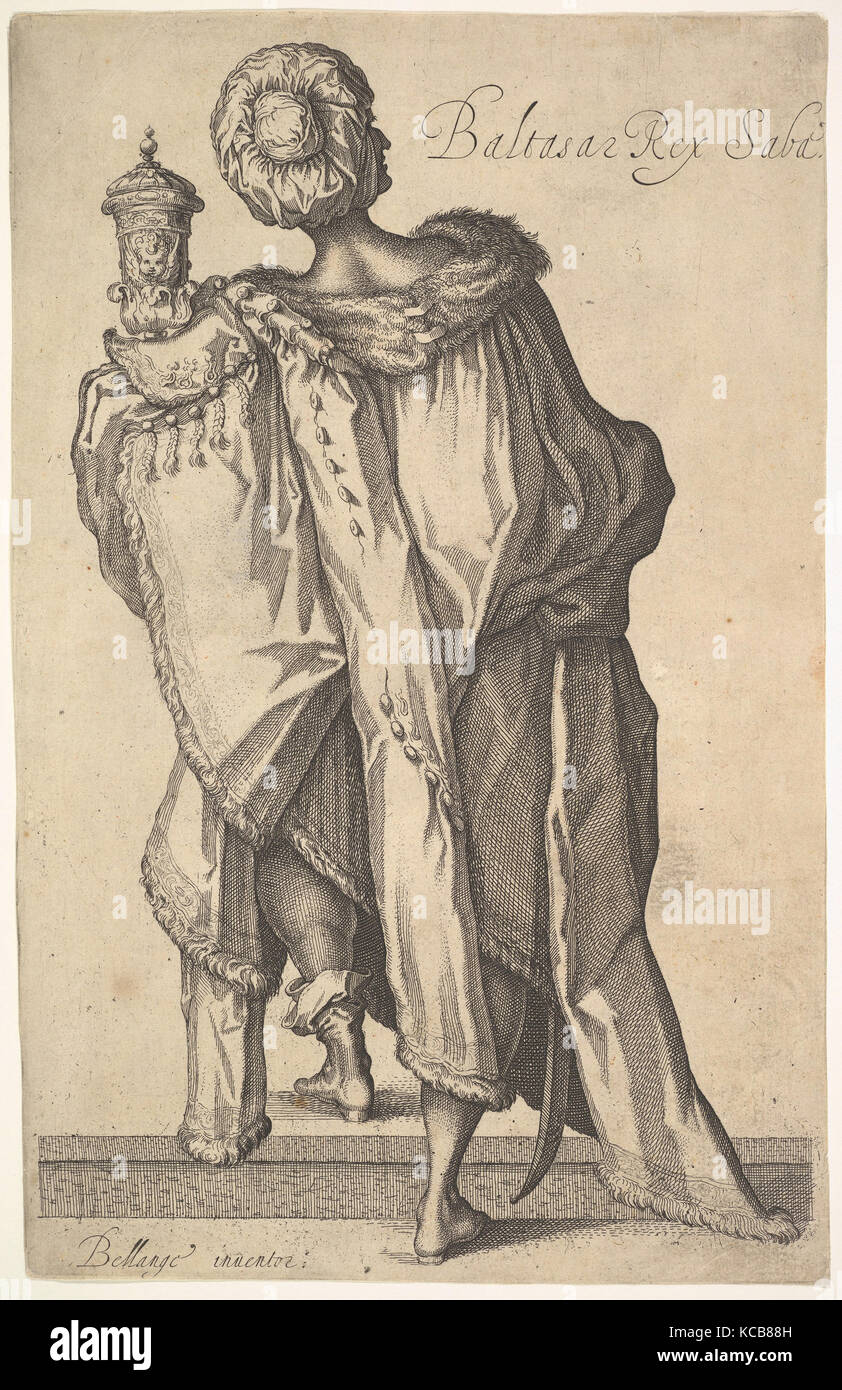 Balthasar, après la figure dans 'l'Adoration des Mages' par Jacques Bellange, Matthäus Merian l'Ancien, ca. 1610-50 Banque D'Images