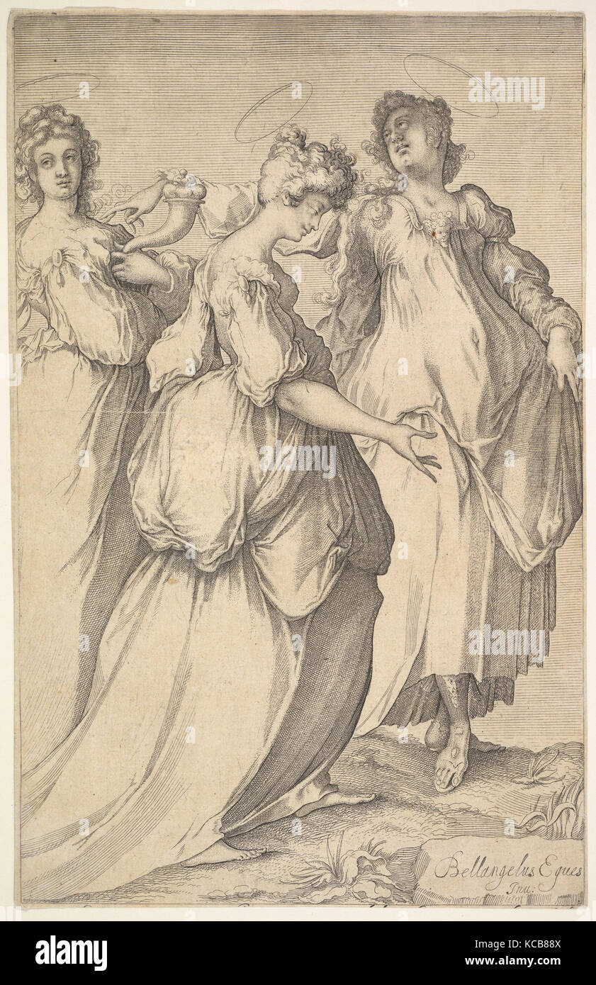 Auréolée de trois figures féminines, Matthäus Merian l'Ancien, ca. 1610-50 Banque D'Images