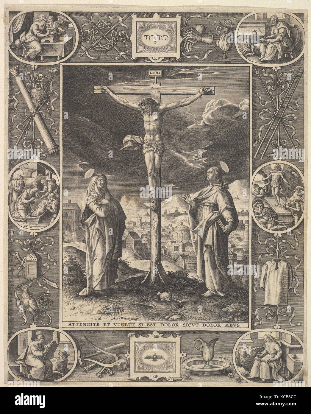 Le Christ sur la croix, Antonius Wierix, II, avant 1586 Banque D'Images