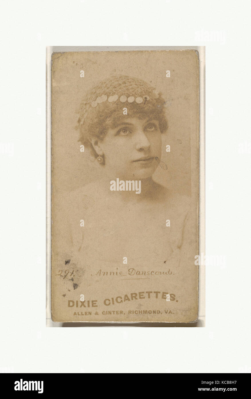 291 cartes, Annie Danscomb, acteurs et actrices de la série (N45, Type 1) pour Virginia Brights Cigarettes, ca. 1888 Banque D'Images