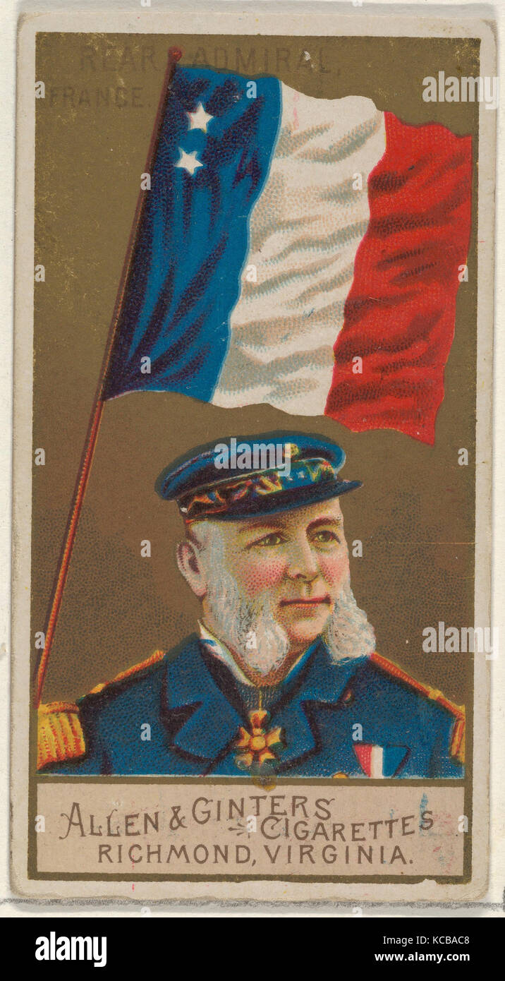 Le Contre Amiral En France A Partir De La Serie Des Drapeaux De La Marine N17 Pour Les Marques De Cigarettes Allen Ginter Ca 1888 Photo Stock Alamy
