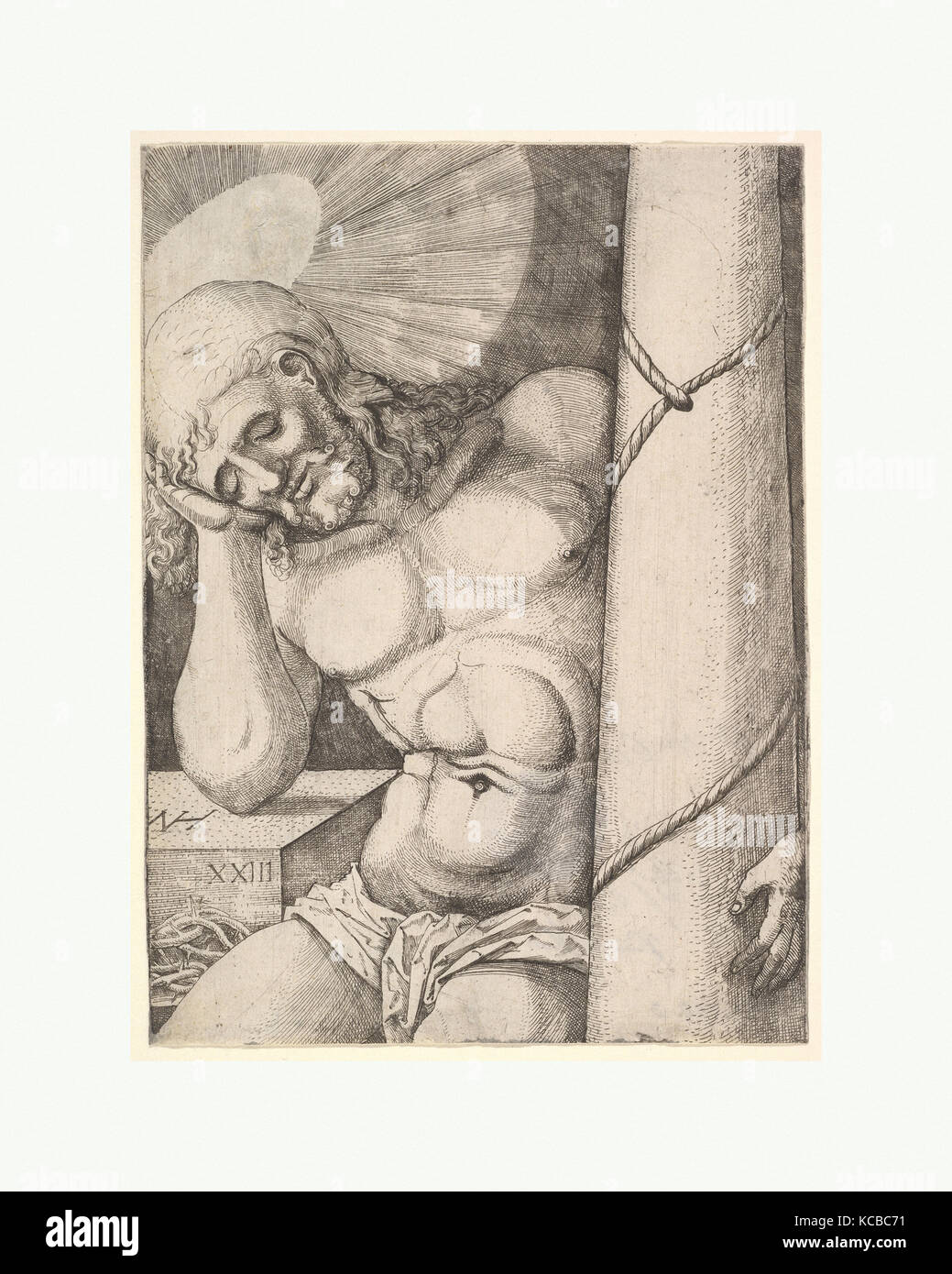 L'homme des douleurs à la colonne, Nikolaus Hogenberg, 1523 Banque D'Images