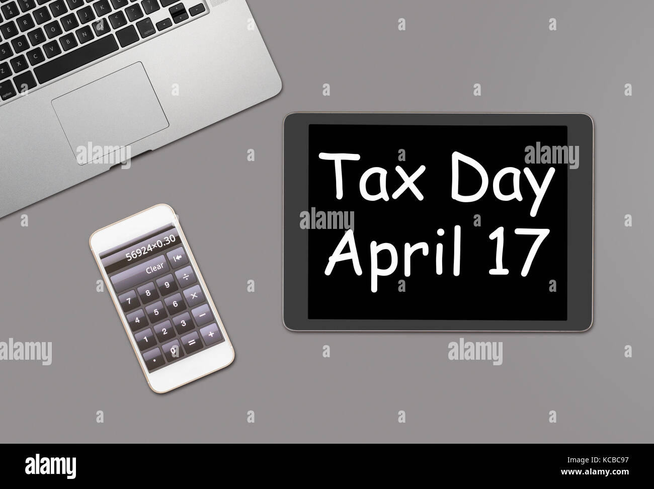 Tax Day concept en utilisant un clavier d'ordinateur Banque D'Images