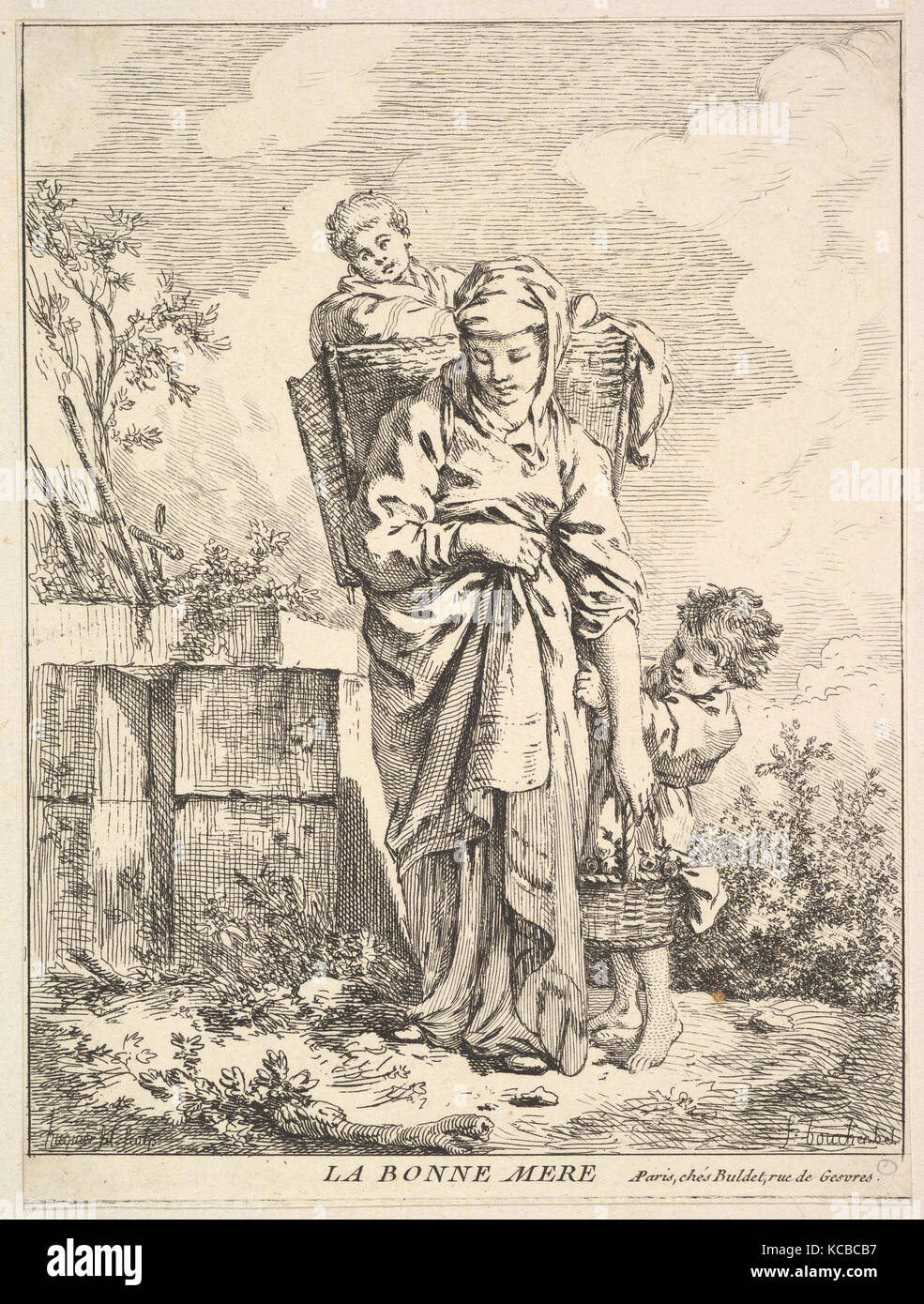 La bonne mère, Jacques Gabriel Huquier, 18e siècle Banque D'Images