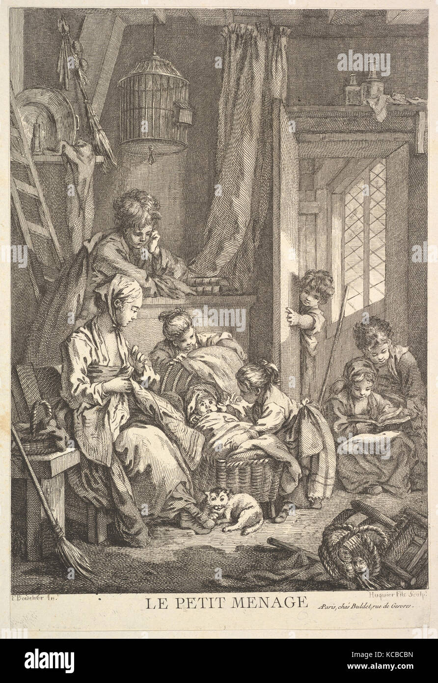 Le petit ménage, Jacques Gabriel Huquier, milieu à la fin 18e siècle Banque D'Images