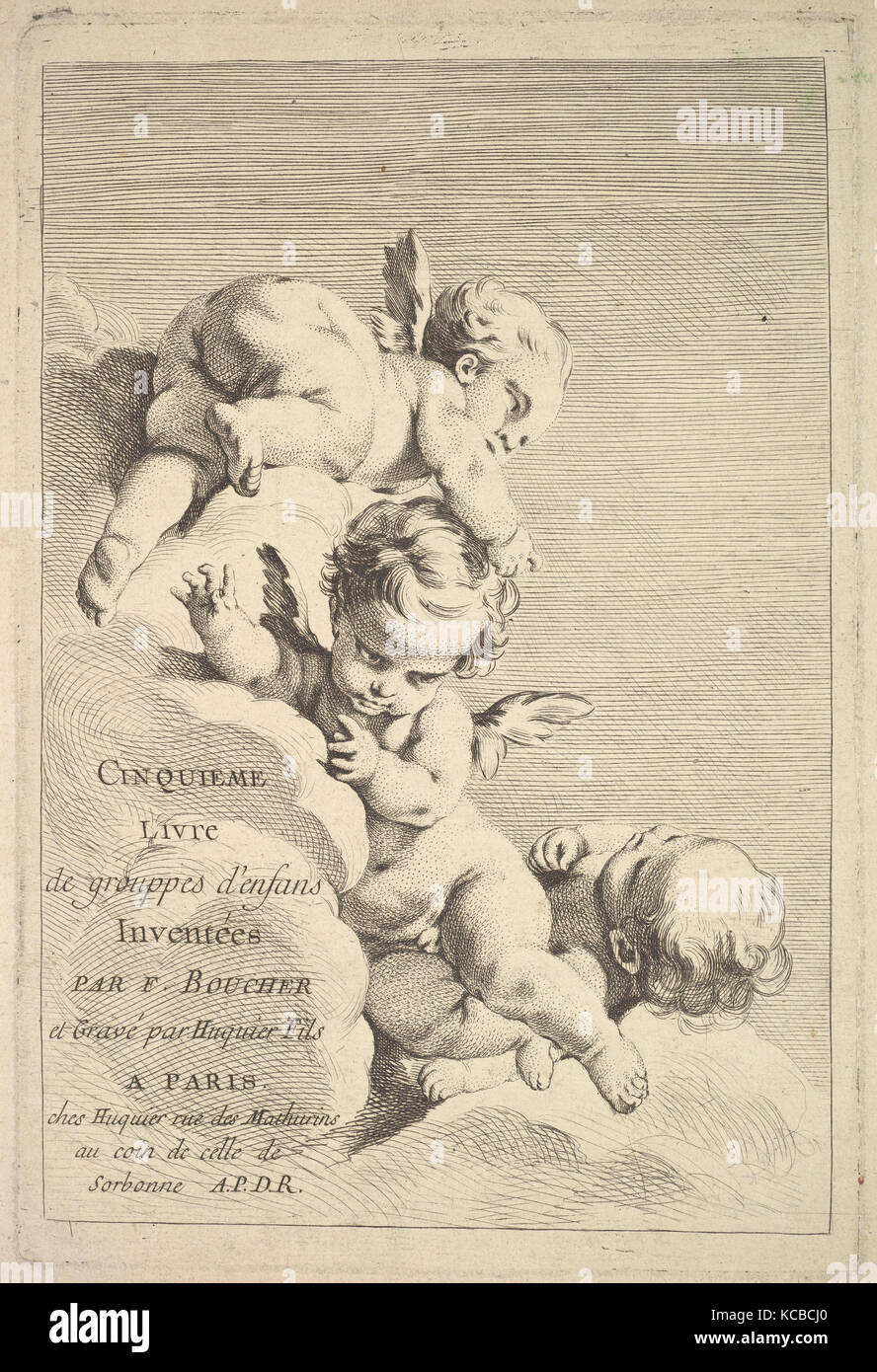 Frontispice, Jacques Gabriel Huquier, milieu à la fin 18e siècle Banque D'Images