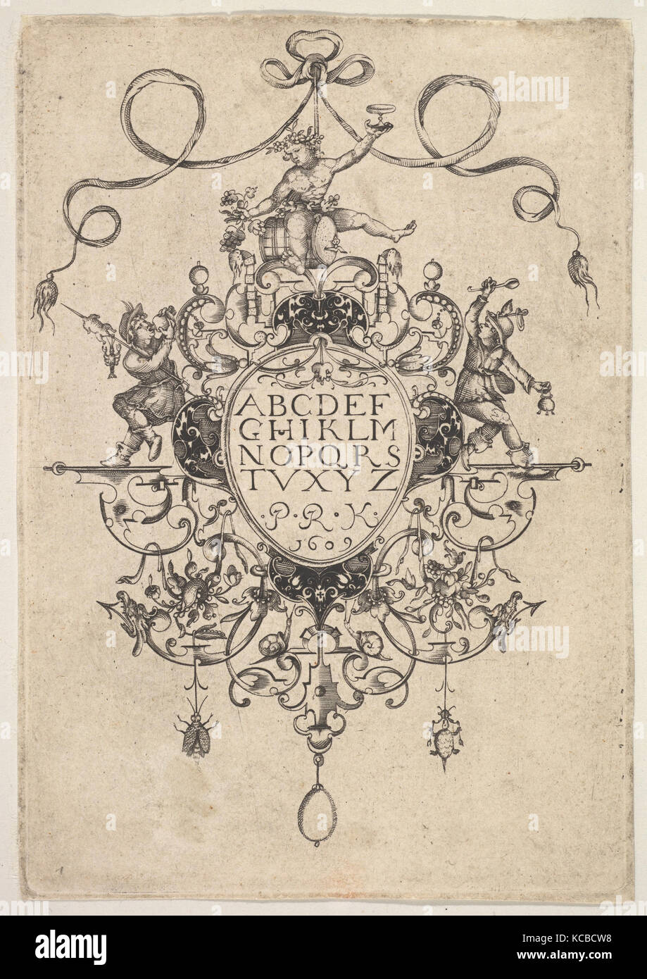 Conception d'un pendentif avec l'Alphabet, Maître P.R.K, 1609 Banque D'Images