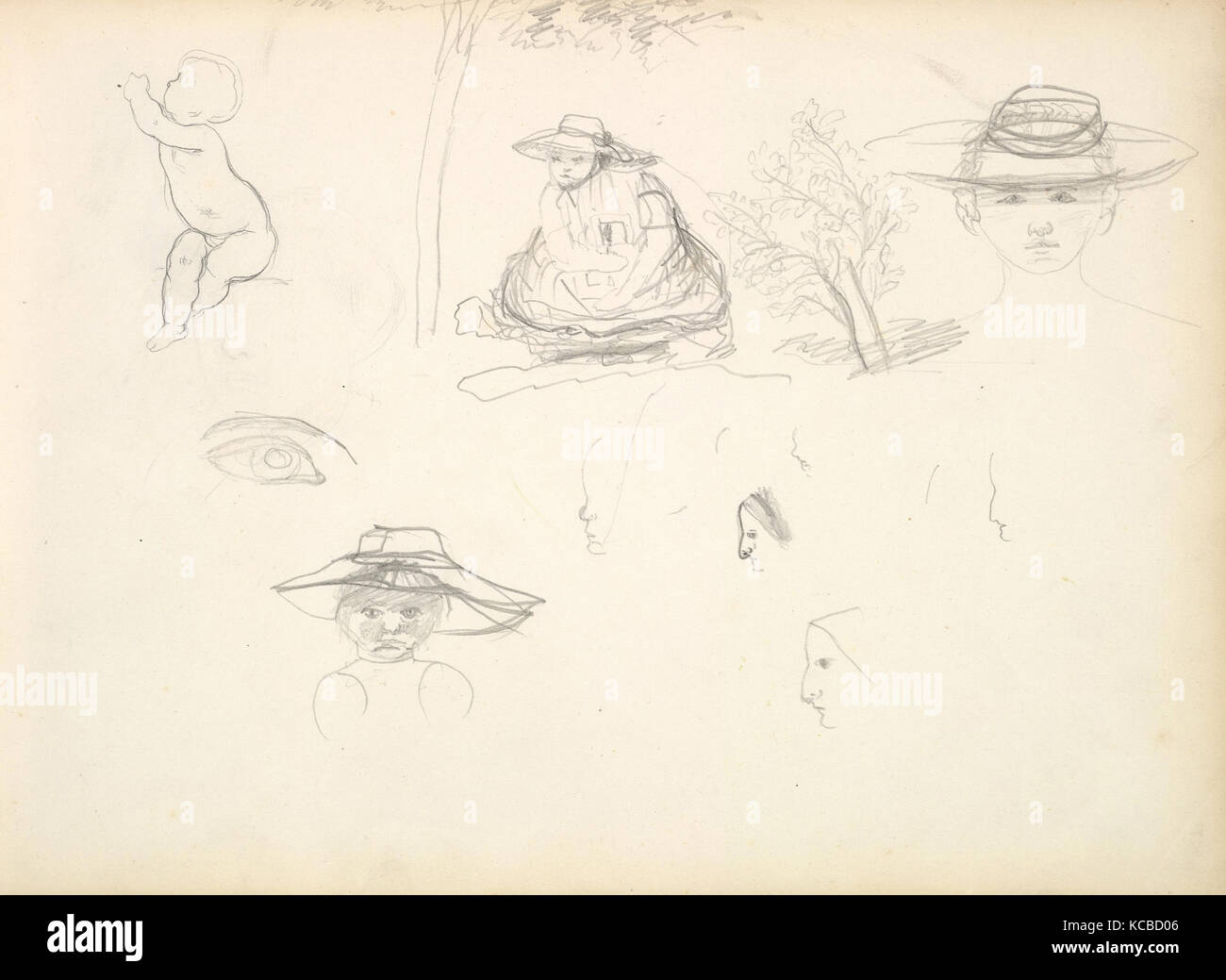 Esquisses de chiffres (en carnet de croquis avec vingt-six esquisses), Frédéric, Lord Leighton, 1840-60 Banque D'Images