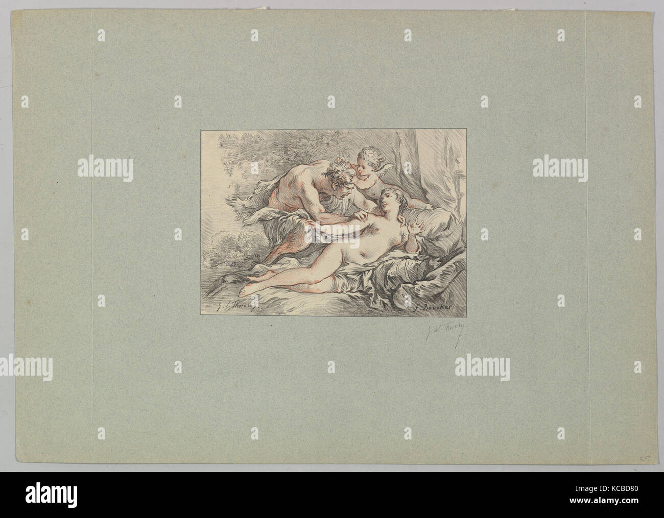 Satyr qui attaquent une nymphe repoussés par Cupidon, George William Thornley, 1881 Banque D'Images