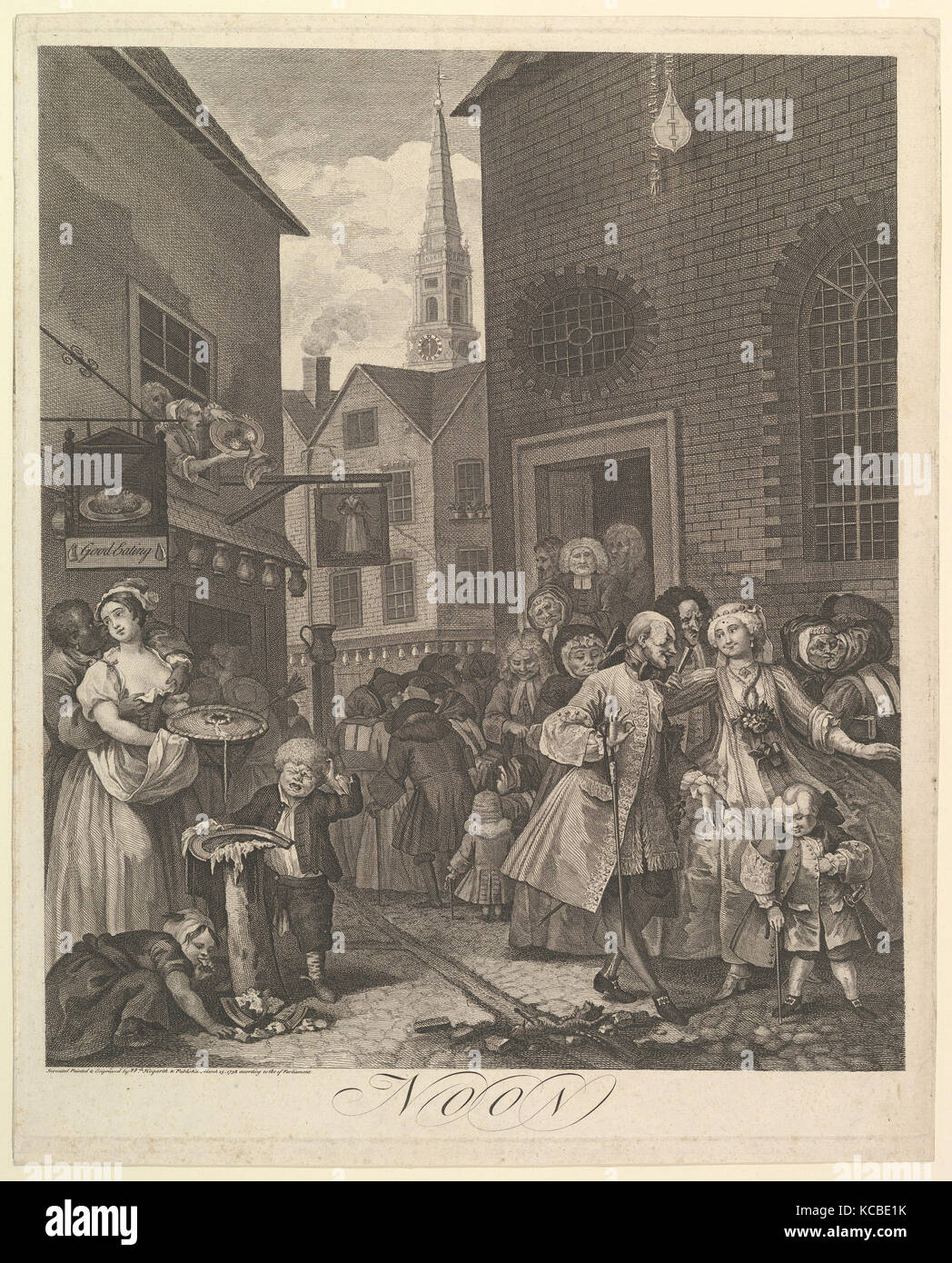 Midi (les quatre heures de la journée), William Hogarth, Mars 25, 1738 Banque D'Images