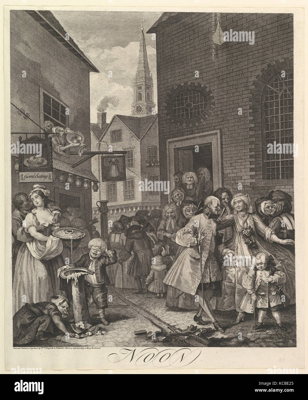 Midi : Les quatre moments de la journée, William Hogarth, Mars 25, 1738 Banque D'Images