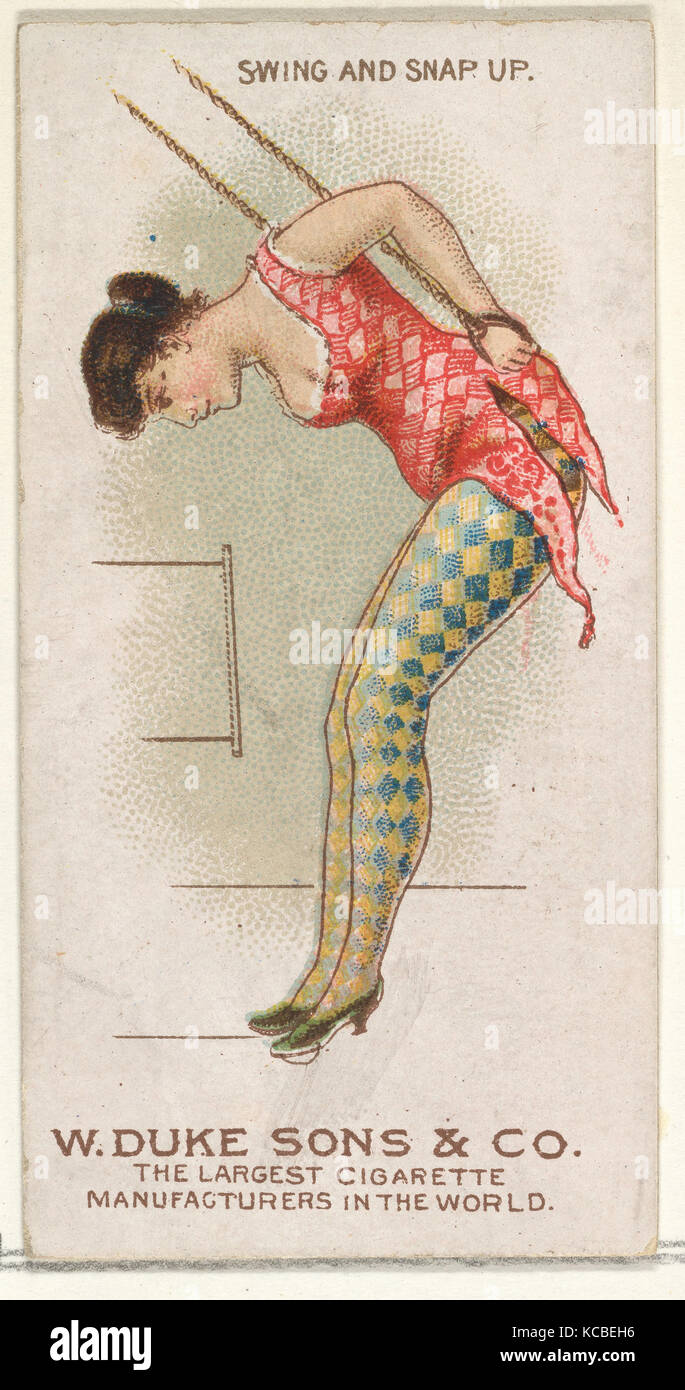 Swing et casser vers le haut, à partir de la série d'exercices de gymnastique (N77) pour les cigarettes de marque Duke, 1887 Banque D'Images