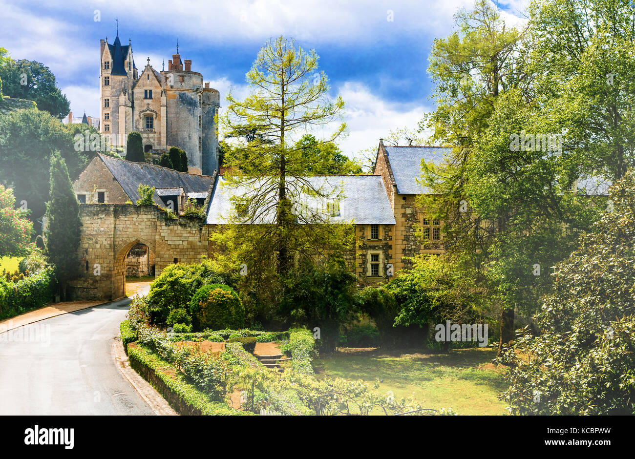 Magnifique château de Montreuil-bellay - vallée de la Loire, France Banque D'Images