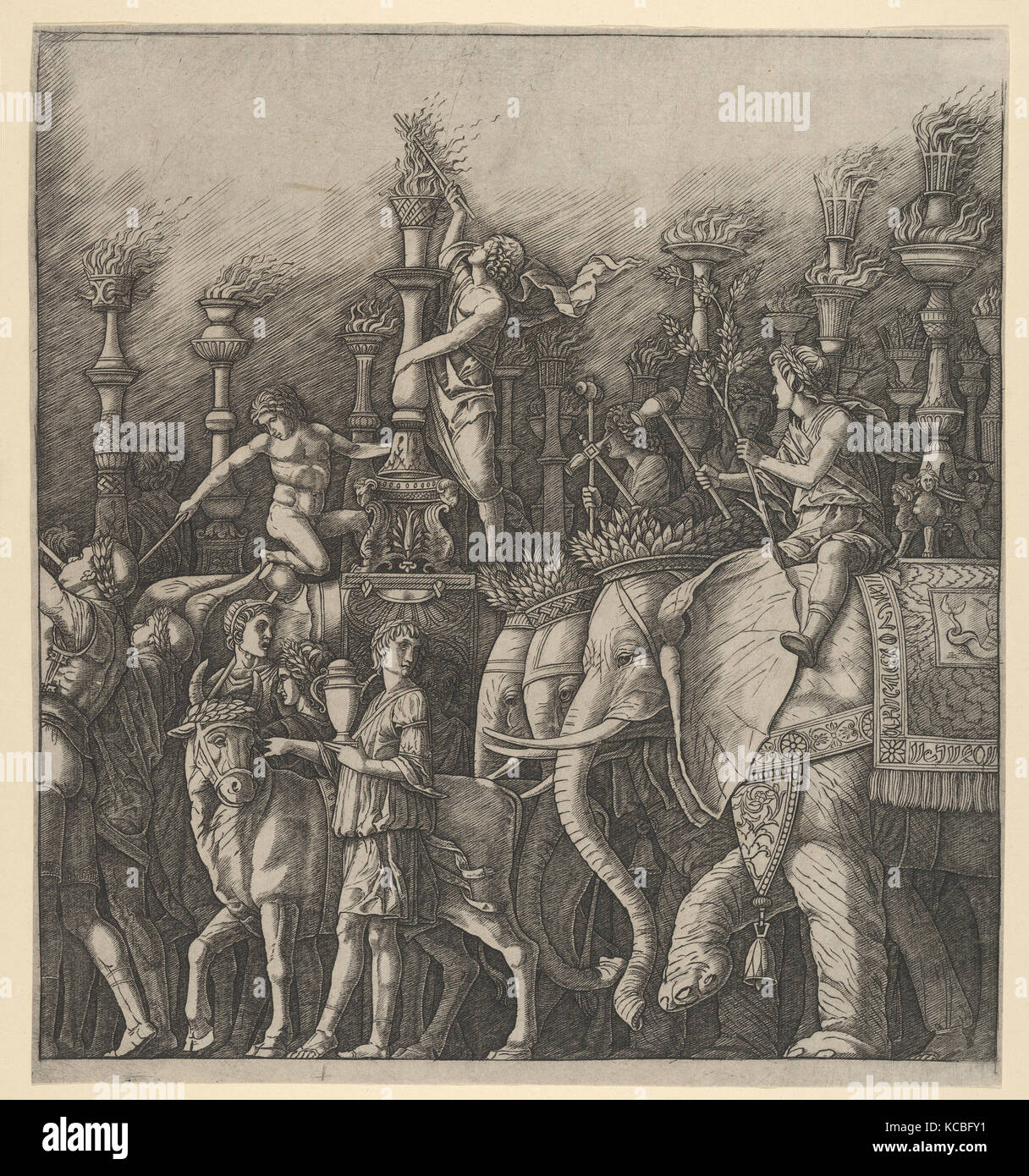 Le Triomphe de César : les éléphants, attribué à Giovanni Antonio da Brescia Banque D'Images Le Triomphe de César : les éléphants, attribué à Giovanni Antonio da Brescia Banque D'Images