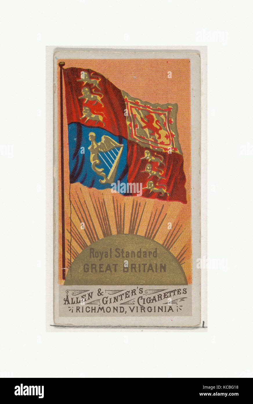 Royal Standard, Grande-Bretagne, de drapeaux de toutes les nations, série 1 (N9) pour les marques de cigarettes Allen & Ginter, 1887 Banque D'Images