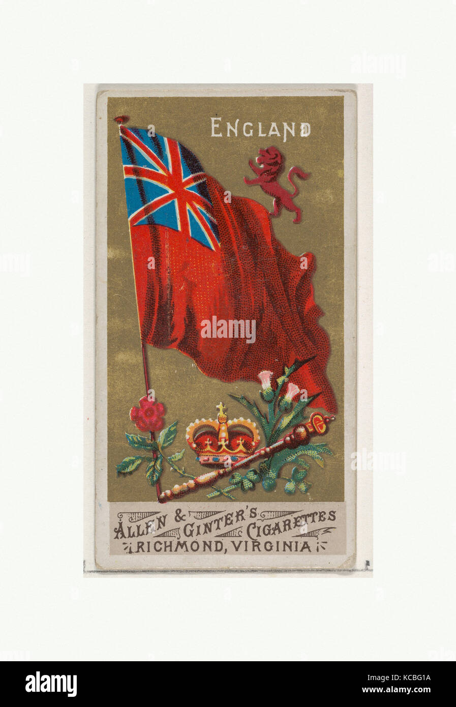 L'Angleterre, de drapeaux de toutes les nations, série 1 (N9) pour les marques de cigarettes Allen & Ginter, 1887 Banque D'Images