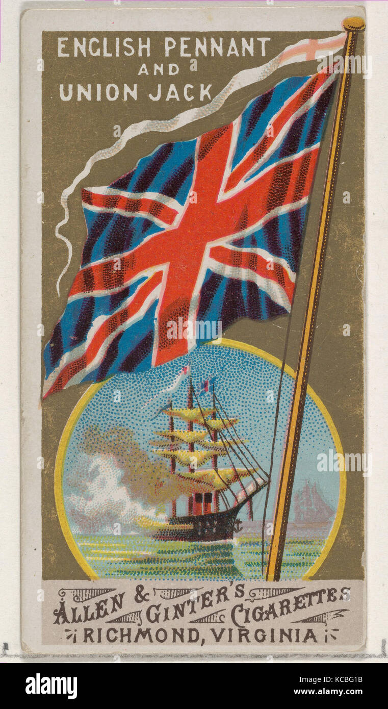 Royal Standard, Grande-Bretagne, de drapeaux de toutes les nations, série 1 (N9) pour les marques de cigarettes Allen & Ginter, 1887 Banque D'Images