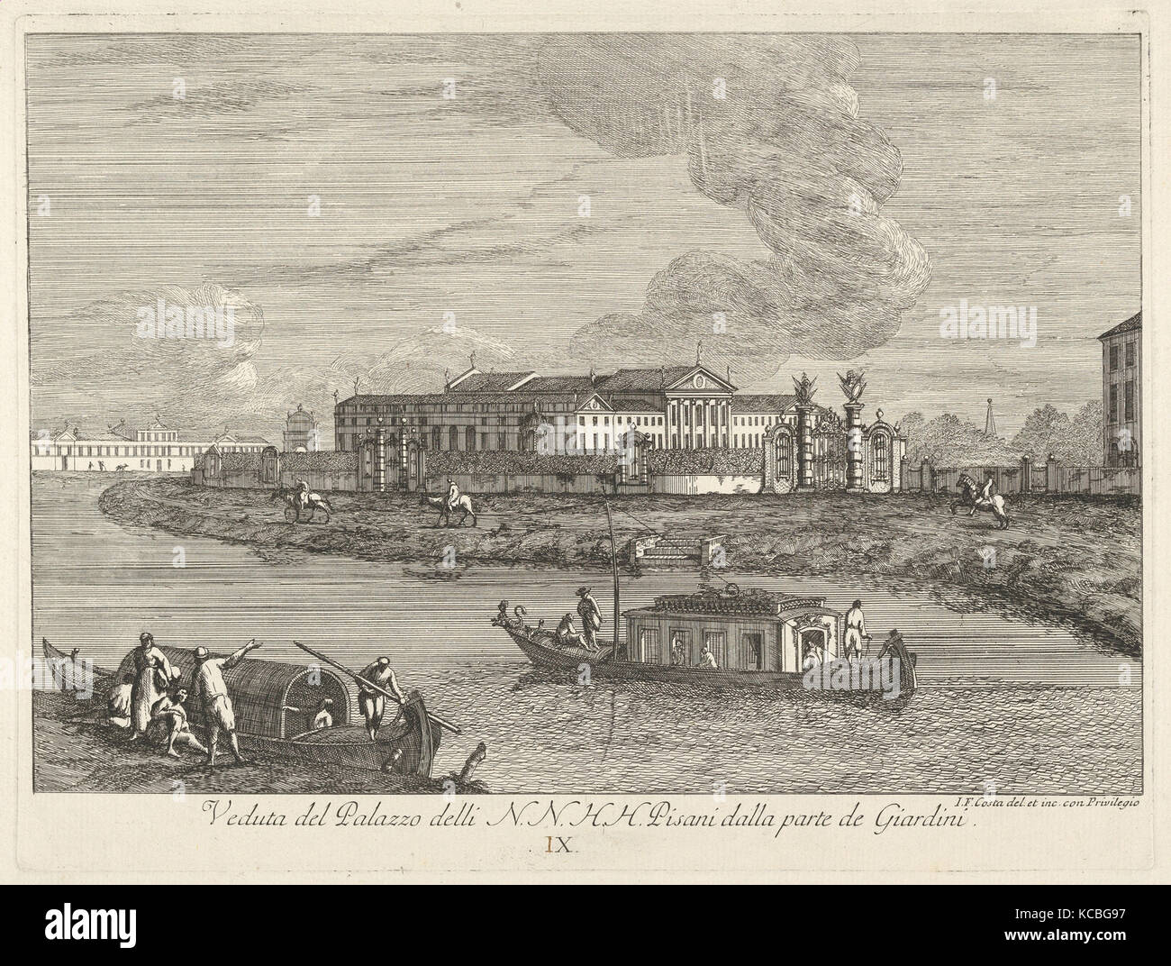 Vue de la Villa Pisani, Giovanni Francesco Costa Banque D'Images