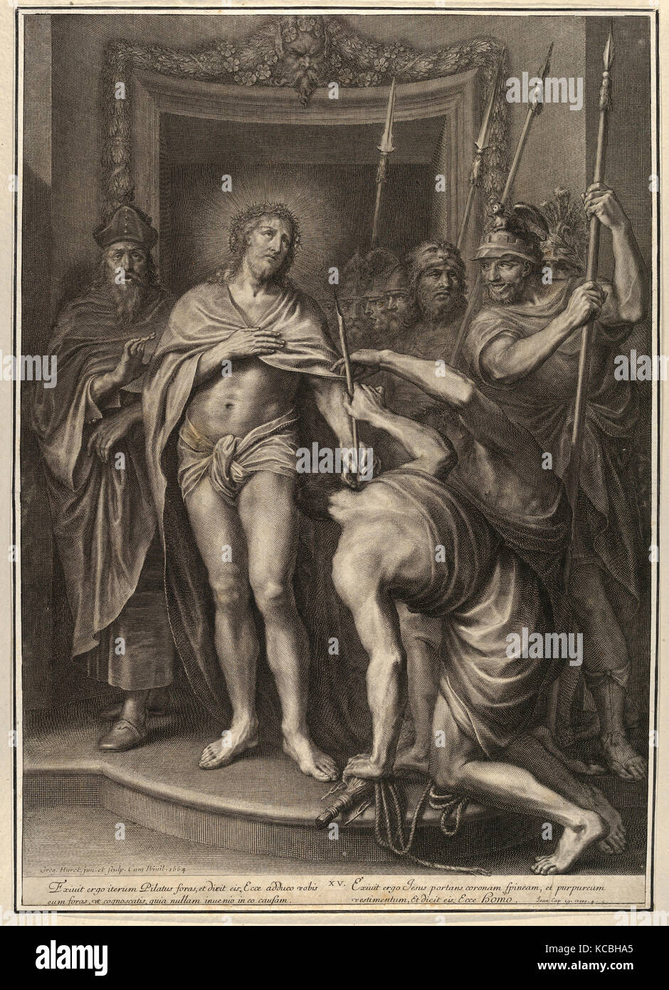 Dessins et estampes, Print, Le Christ devant le peuple, de la Passion du Christ, la plaque 15, Grégoire Huret Banque D'Images