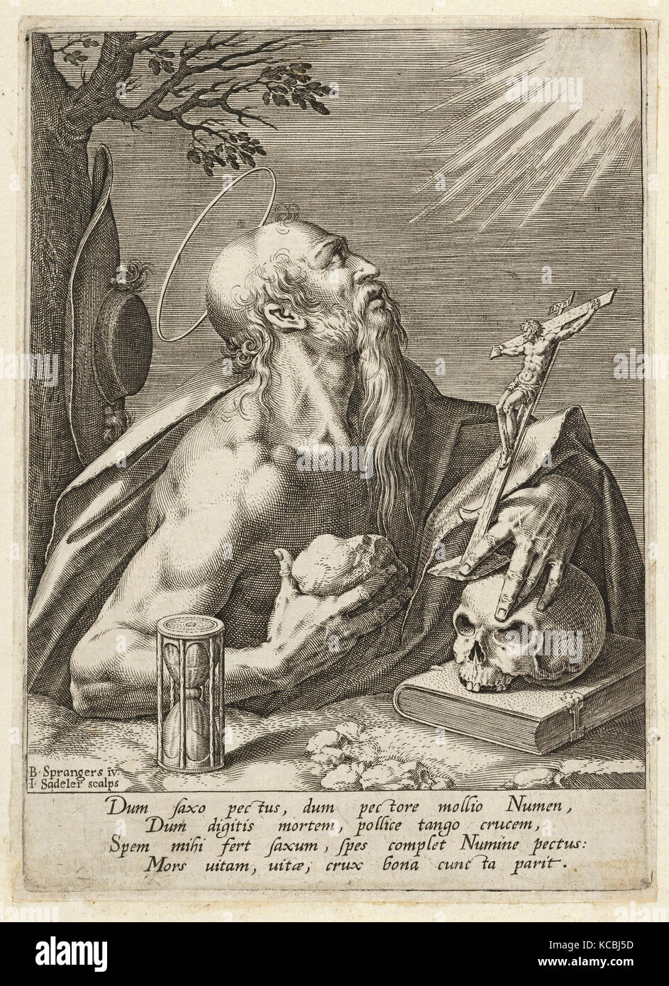 Dessins et estampes, Print, Saint Jérôme, Artiste, après, Johann Sadeler I, Bartholomeus Spranger, Bruxelles 1550, Russisch Banque D'Images
