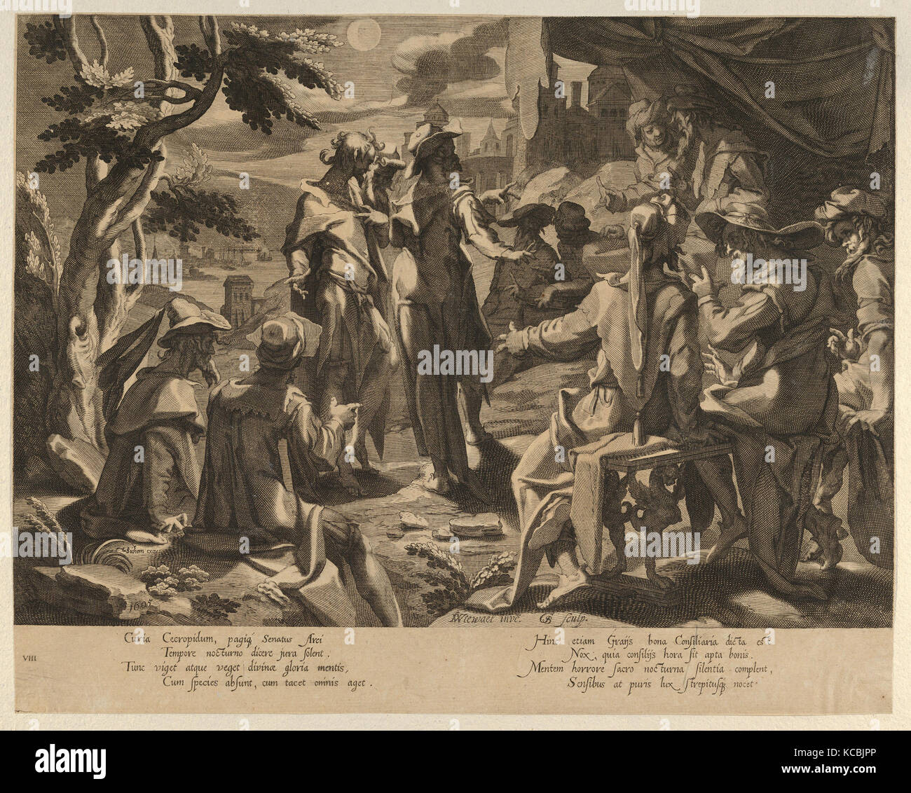 Dessins et estampes, Print, une scène au clair de l'Aréopagite jugés d'Athènes, de Thronus Justitiae Banque D'Images