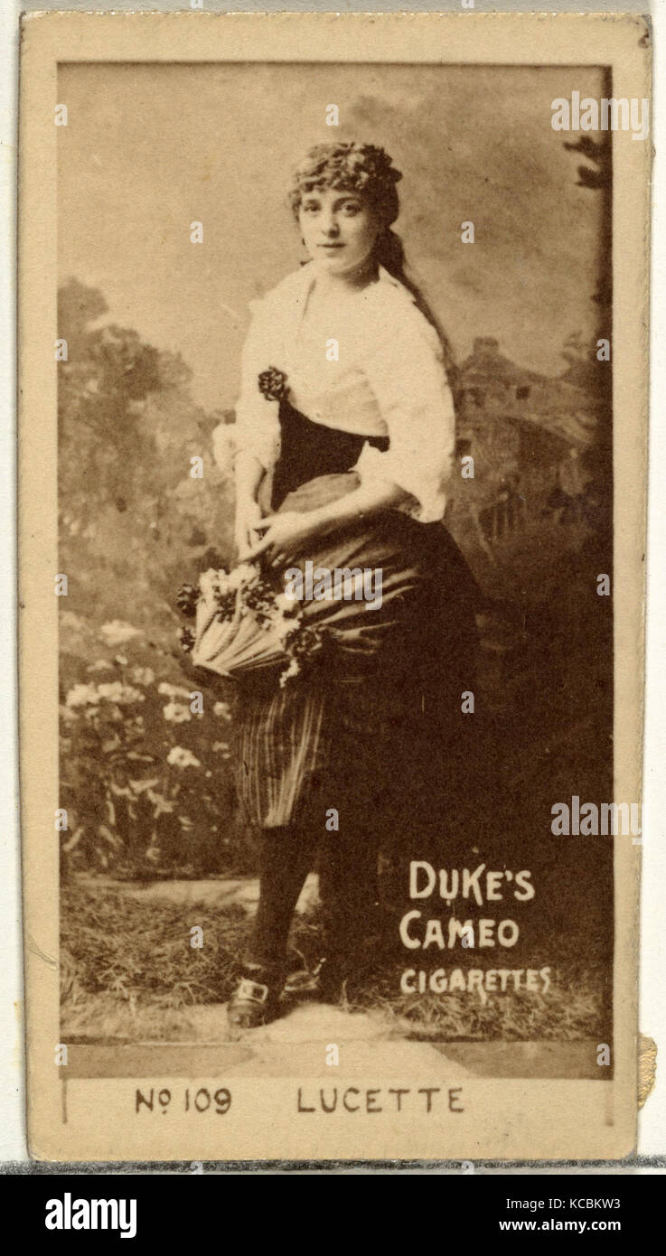 Dessins et gravures, photographies, numéro de carte 109, Lucette, acteurs et actrices de la série émise par Duc Fils & Co Banque D'Images