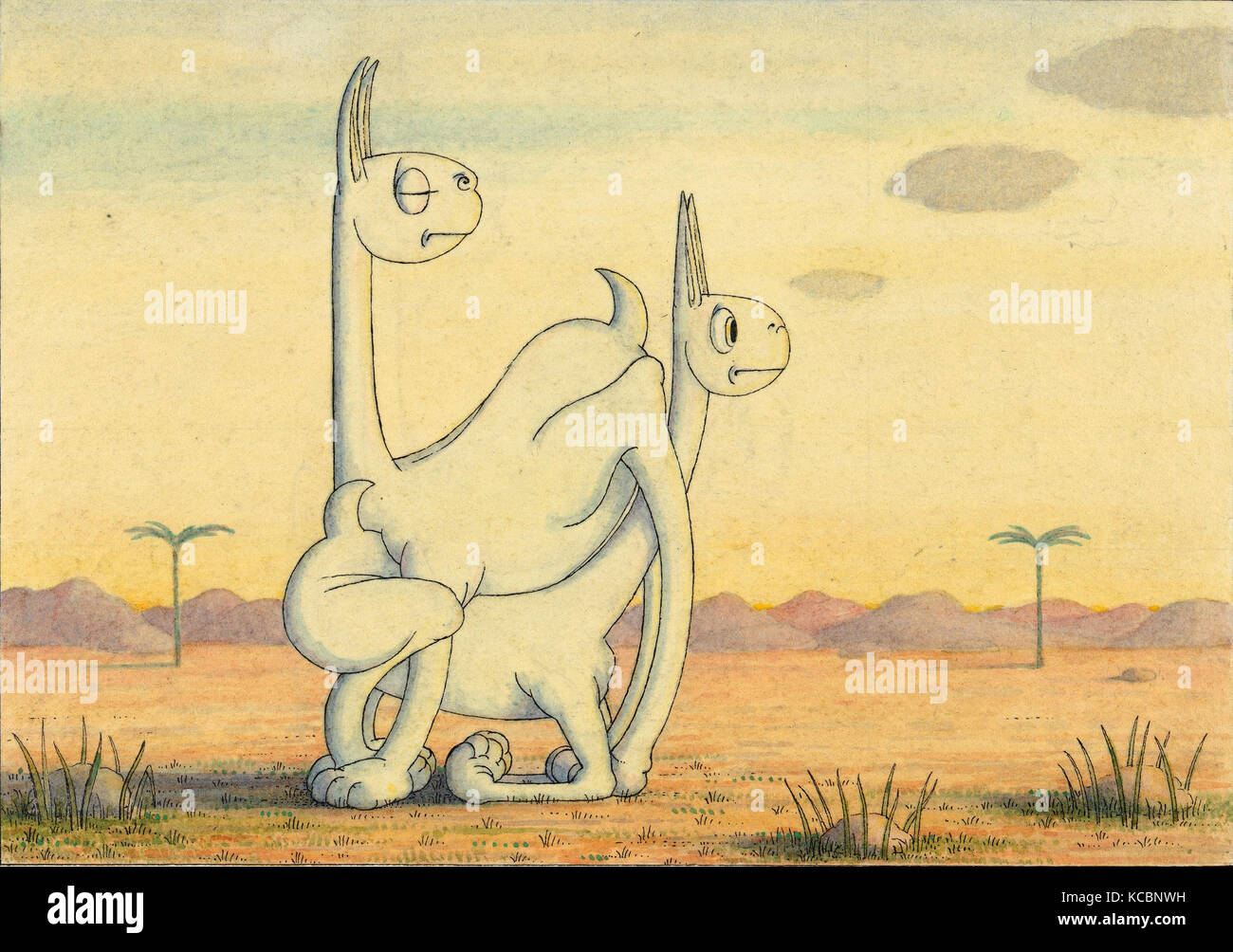 Dessins et gravures, dessin, à l'Orage-mère Smelling Thunder, peut-être un s'agiter beaucoup design, artiste, Herbert E. Crowley Banque D'Images