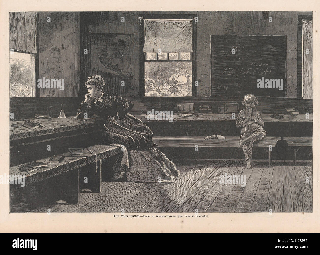 La pause de midi - Dessiné par Winslow Homer (Harper's Weekly, vol. XVII), Winslow Homer, le 28 juin, 1873 Banque D'Images