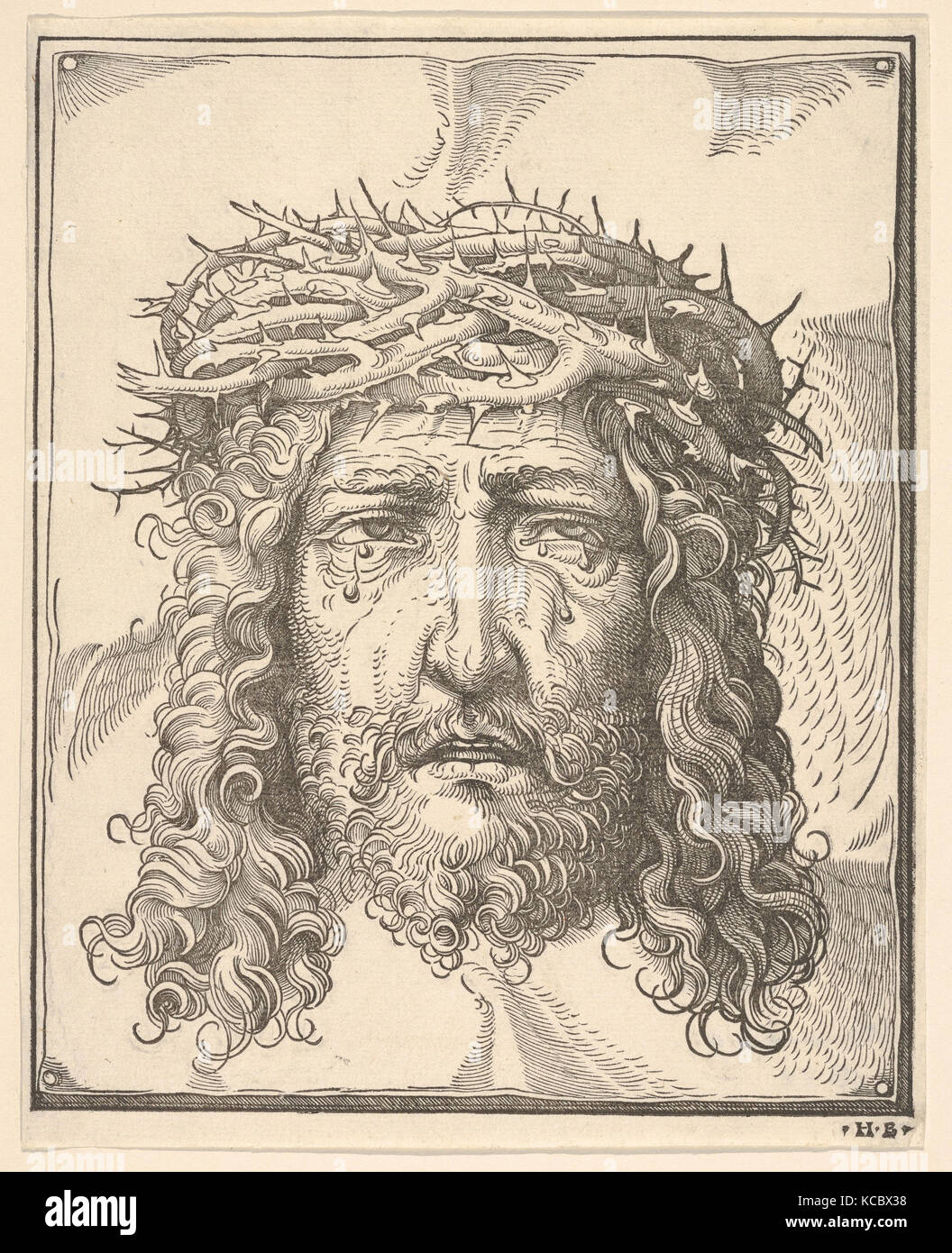 La tête de Christ couronné d'épines, Hans Burgkmair Banque D'Images