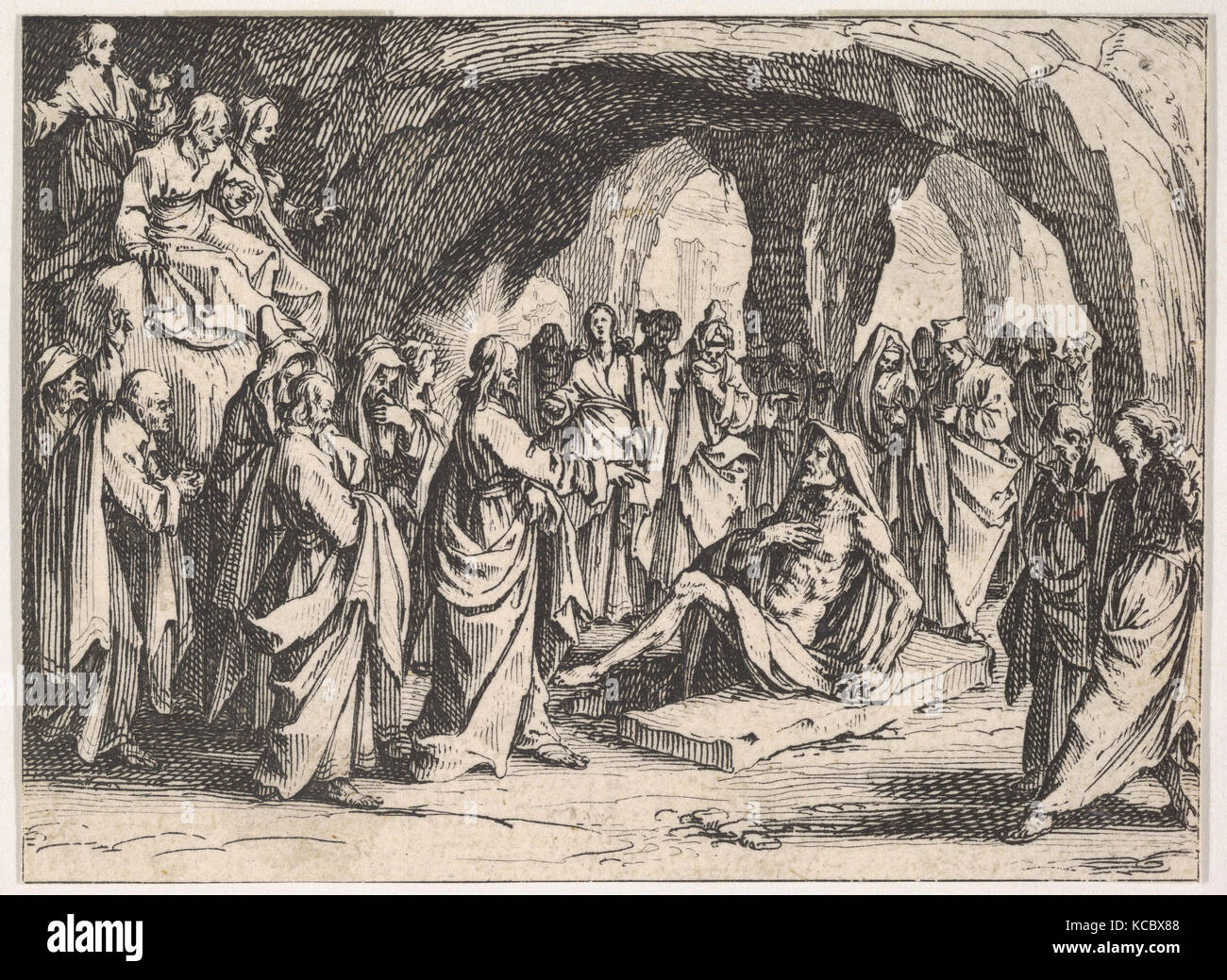 La résurrection de Lazare (La résurrection de Lazare), situé dans une grotte, à partir de la série "Le Nouveau Testament Banque D'Images