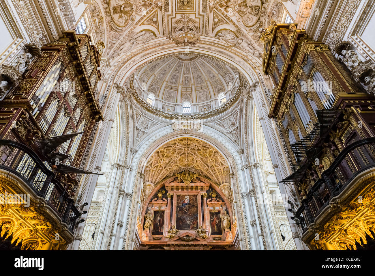 Dôme, traversée, orgue Catedral, baroque, Mezquita, Cathédrale, Mezquita-Catedral de Córdoba, Cordoue Banque D'Images