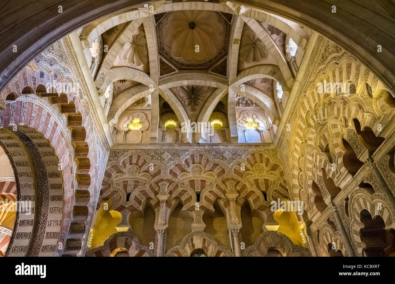 Dôme, Capilla de la Villaviciosa, mauresque, Mezquita, Cathédrale, Mezquita-Catedral de Córdoba, Cordoue Banque D'Images