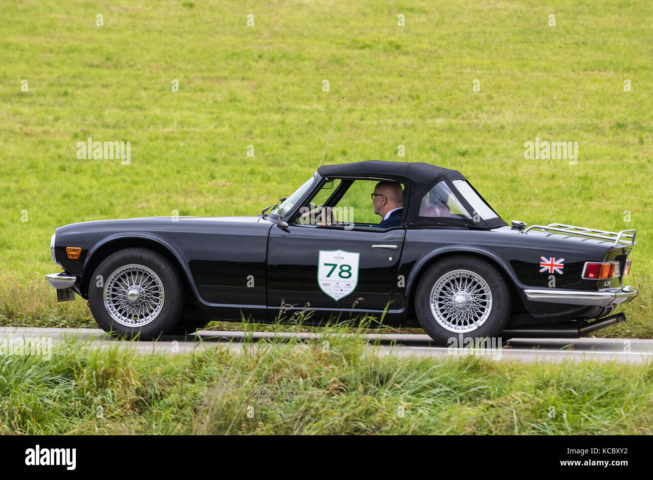 Augsburg, Allemagne - 1 octobre 2017 : triumph tr6 oldtimer voiture à l'fuggerstadt classic oldtimer 2017 rallye le 1 octobre, 2017 à Augsburg, Allemagne. Banque D'Images