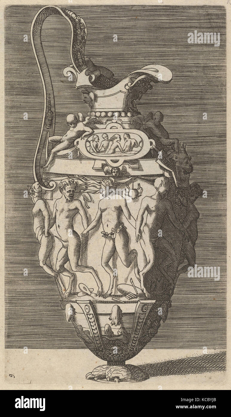 Vase avec de la danse des femmes et des satyres, 17e siècle (fin Banque D'Images