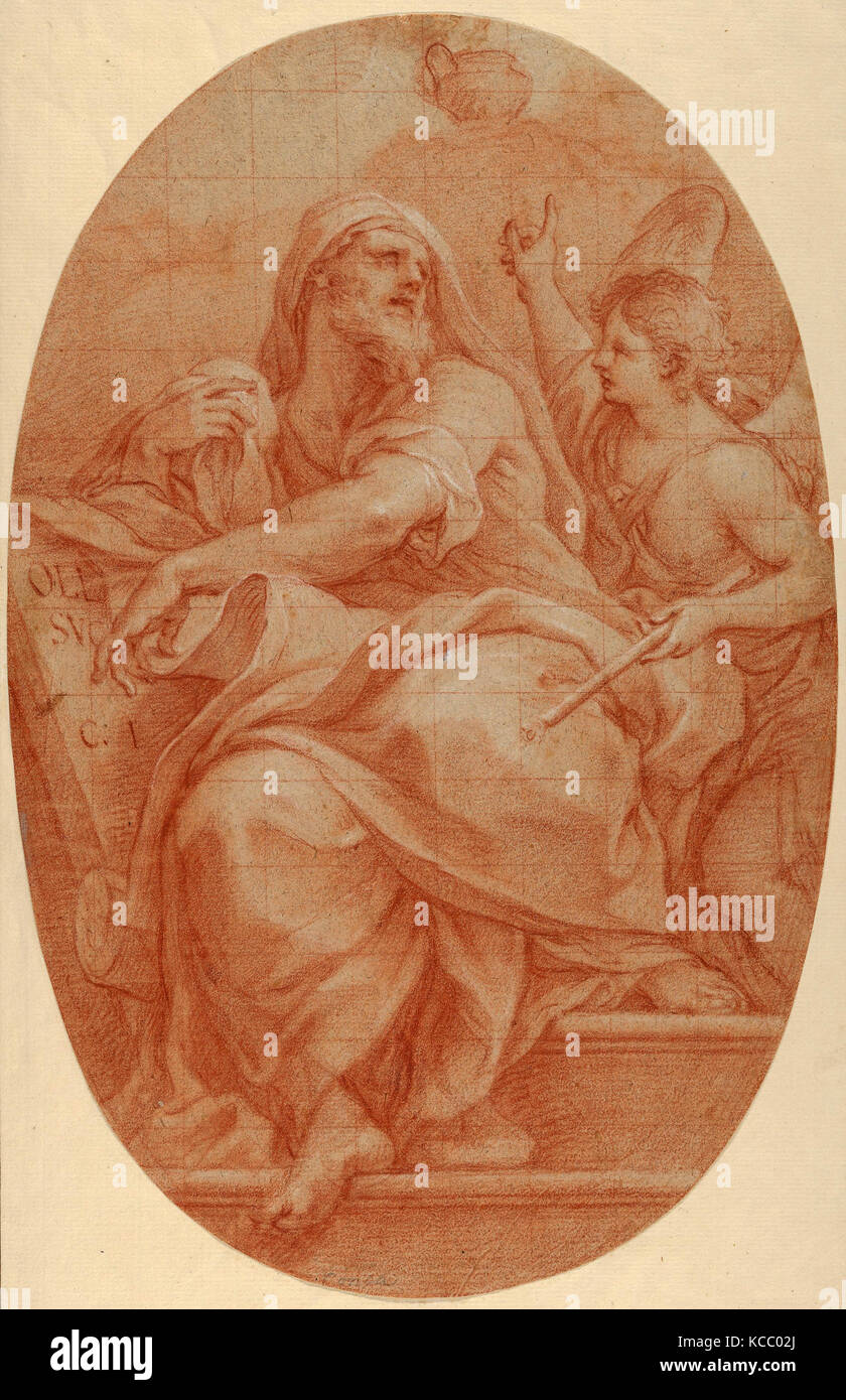 Dessins et gravures, dessin, le prophète Jérémie, artiste, Sebastiano Conca, Italien, Gaeta 1676 ou 1680-1764 Naples, Conca Banque D'Images