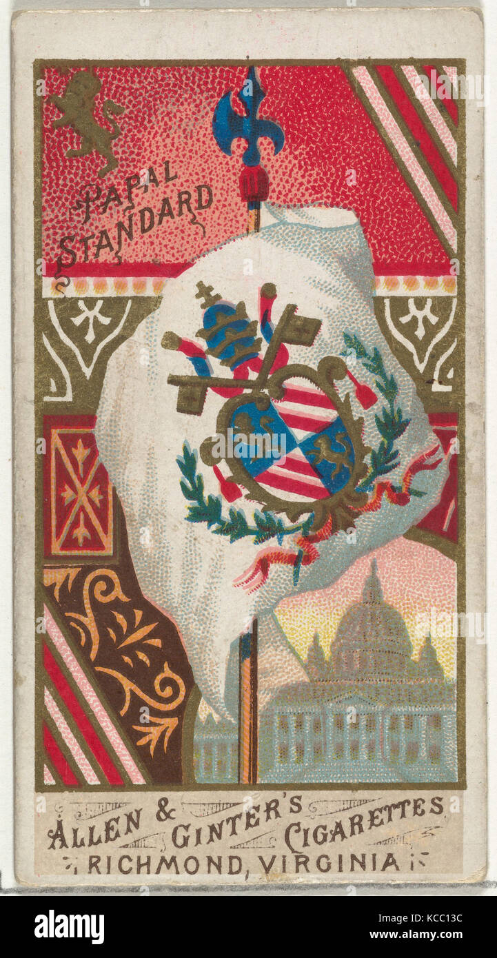 Standard, de papale drapeaux de tous les pays, série 1 (N9) pour les marques de cigarettes Allen & Ginter, 1887 Banque D'Images