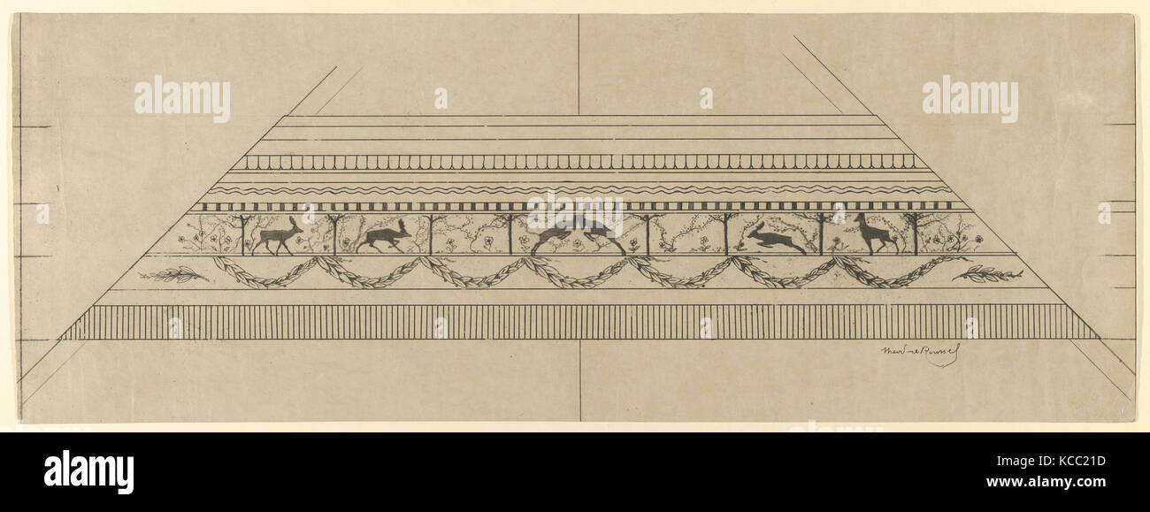 Stag et motif floral Frame, Théodore Roussel, 1897-1999 Banque D'Images